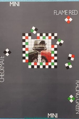 Rover Mini Checkmate Racing Green Flame Red folder 1990 E0752 NL