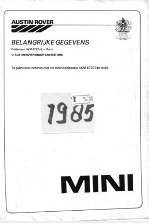 1985 Aanvullend Inlegvel AKM 4737-4 – Maak je Instructieboekje Compleet!