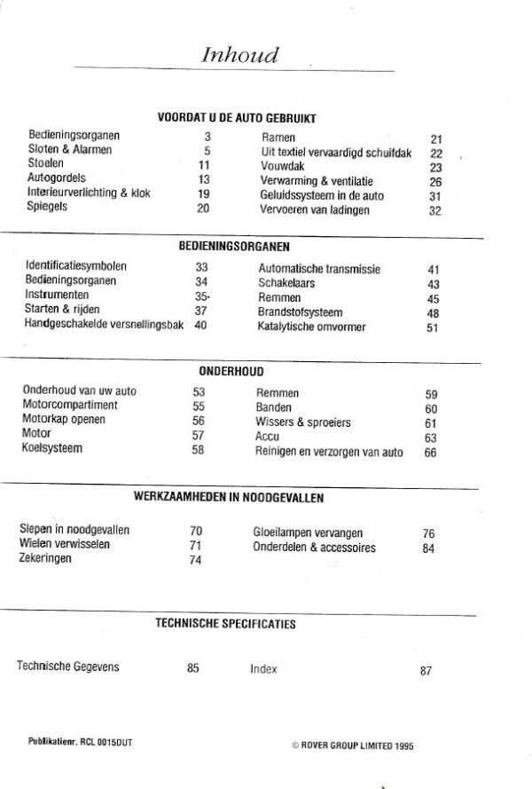 Rover Mini Instructieboekje (1995) – No. RCL 0015DUT - Afbeelding 3